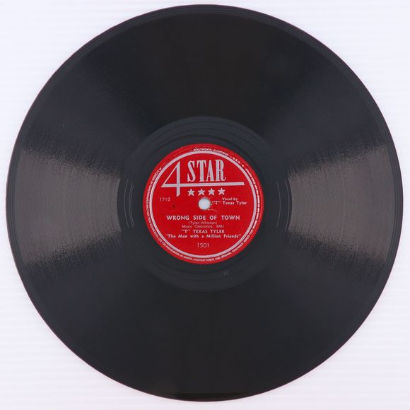 T Texas Tyler, Wrong Side Of Town /You'll Never Break 1950 10" 78 pm Record 1501 - Picture 2 of 16